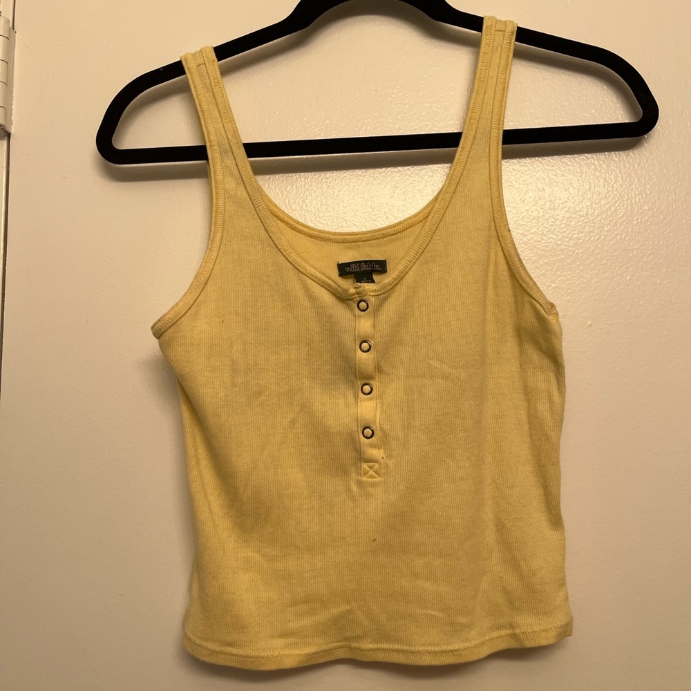 Cropped Button Tank Top